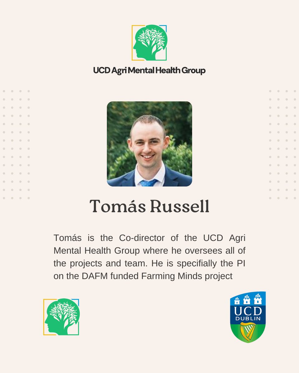 Meet the team Monday - Tomás Russell.

Why Agri Mental Health?
As a farmer myself, I have seen the importance of farmer mental health first hand and the need and impact of support for farmers.