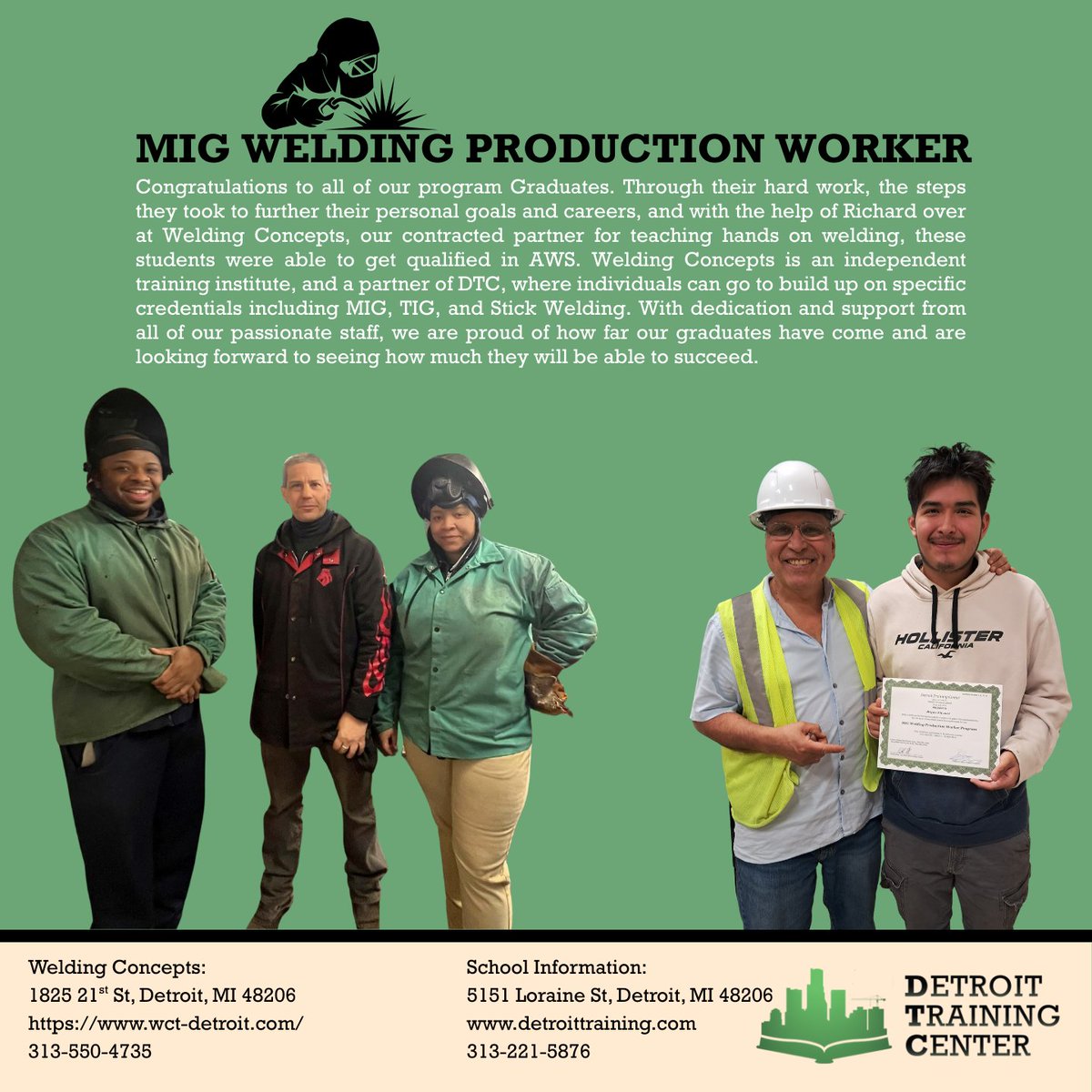 A big thank you to our Partners and Staff for helping our graduates through their path to learning the necessary skills for the Welding Industry. Congratulations to all of those that have made it through our program so far this year. We are proud of how much you've accomplished!