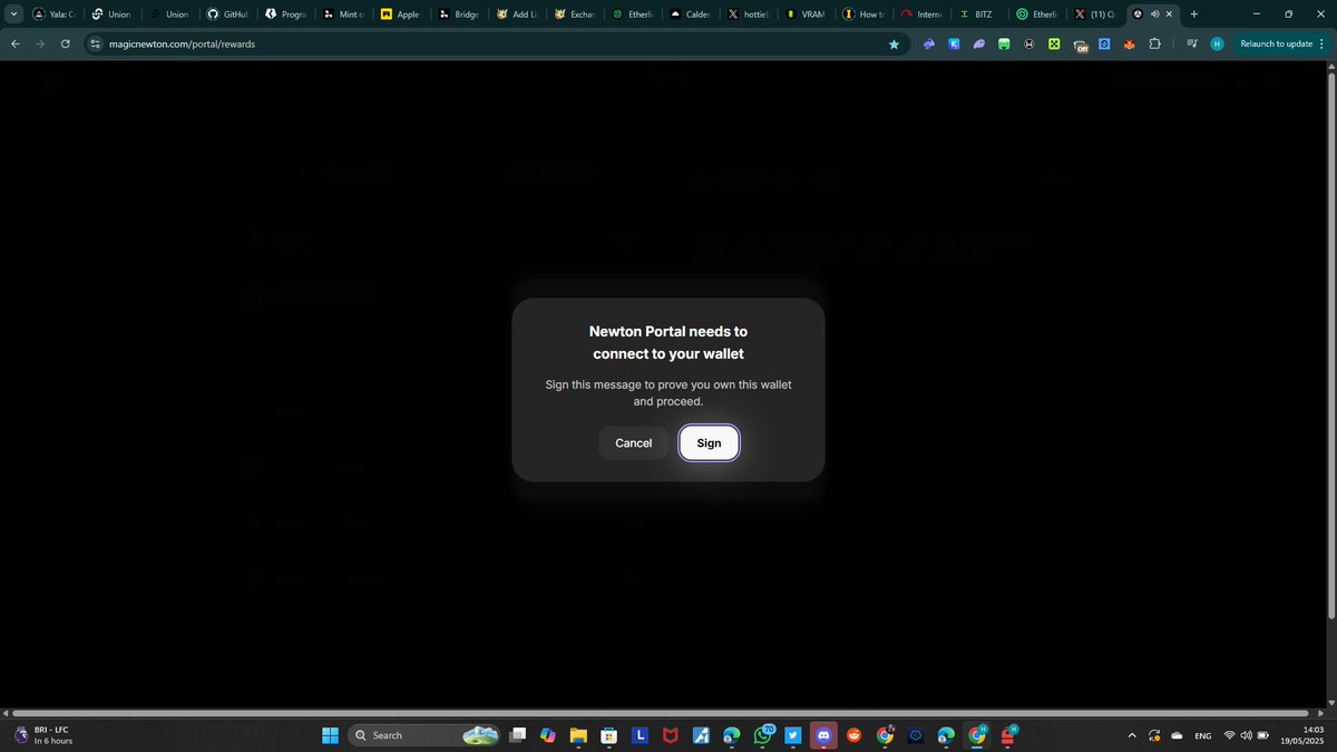 Haven't been able to connect my wallet to magic newton, anyone knows why?