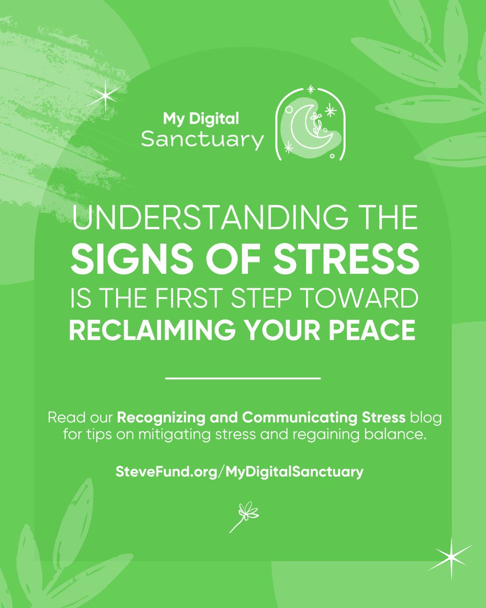 Did you know stomach aches, trouble sleeping, or irritability can be stress clues?

Check out our “Recognizing and Communicating” Stress blog for tips to ease overwhelm. Tap in with yourself — you deserve peace. 🔗 stevefund.org/insight/recogn… #SteveFund #TapInTakeUpSpace #MHAM