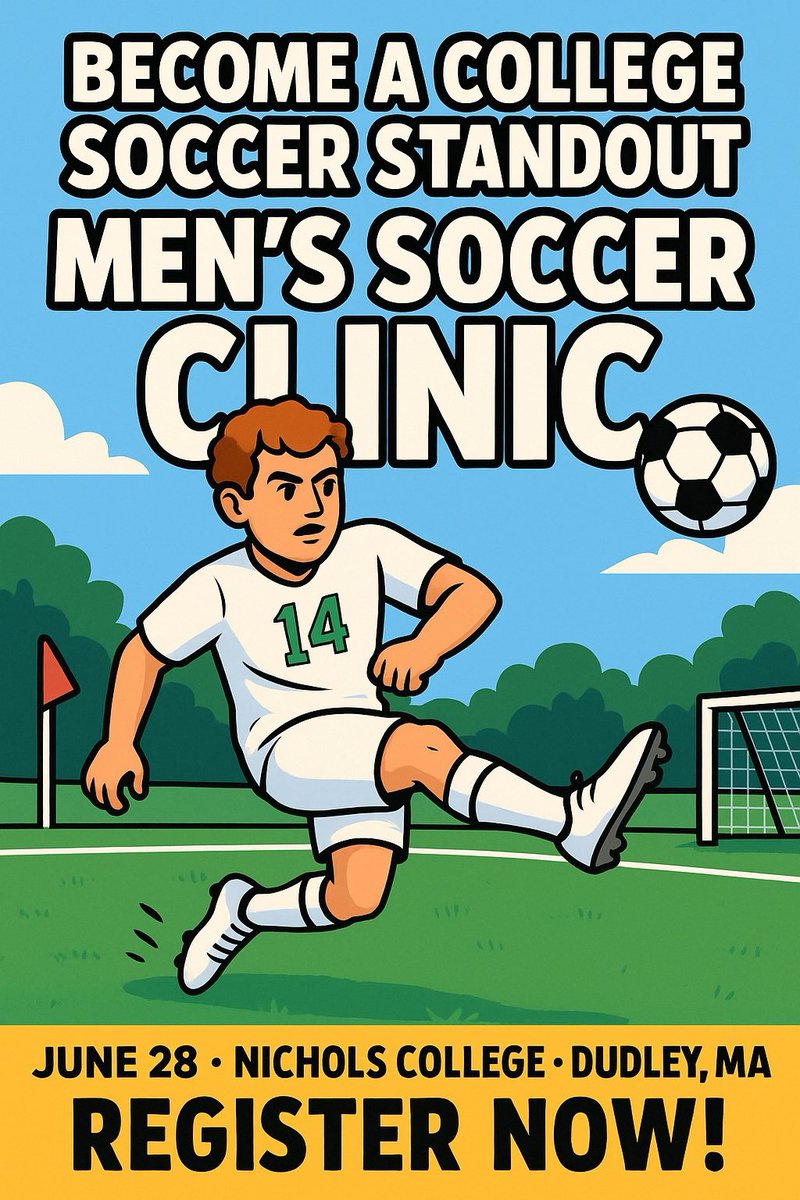 Really excited to announce our Junior Bison camp as well as our ID Clinic for this summer right here on Nichols campus!

Please share so we can spread the word! 

nicholsmenssoccer.totalcamps.com/shop/EVENT