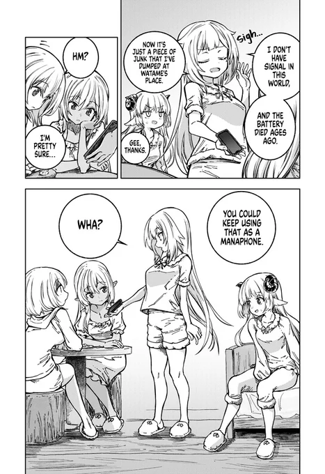 🍽️Manga Update🍽️
Chapter 7 of #Vesta_de_Cooking now available on the world archive holonometria🎉

Akai Haato, Tsunomaki Watame, and the others handle a special panel
that can make calls, check the news and weather...
A sign of advanced civilization arriving to Vesta?

Read 