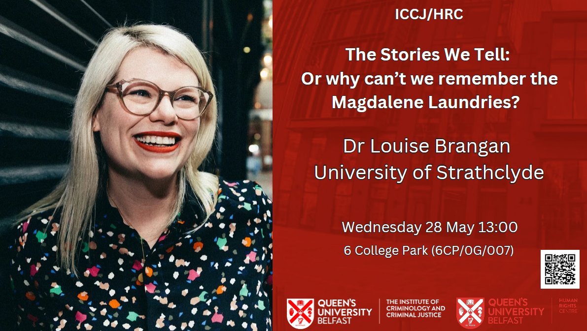 QUB Institute of Criminology and Criminal Justice (@qub_iccj) on Twitter photo 📢Slightly revised start time of 1pm for <a href="/Louise_Brangan/">Louise Brangan</a> 's lunchtime seminar next Wednesday (May 28th) in 6 College Park (OG/007)
🔗 Signup here: shorturl.at/viAg0
<a href="/qubcriminology/">@QUBcriminology</a> <a href="/qubschooloflaw/">QUB School of Law</a> 📢Slightly revised start time of 1pm for <a href="/Louise_Brangan/">Louise Brangan</a> 's lunchtime seminar next Wednesday (May 28th) in 6 College Park (OG/007)
🔗 Signup here: shorturl.at/viAg0
<a href="/qubcriminology/">@QUBcriminology</a> <a href="/qubschooloflaw/">QUB School of Law</a>