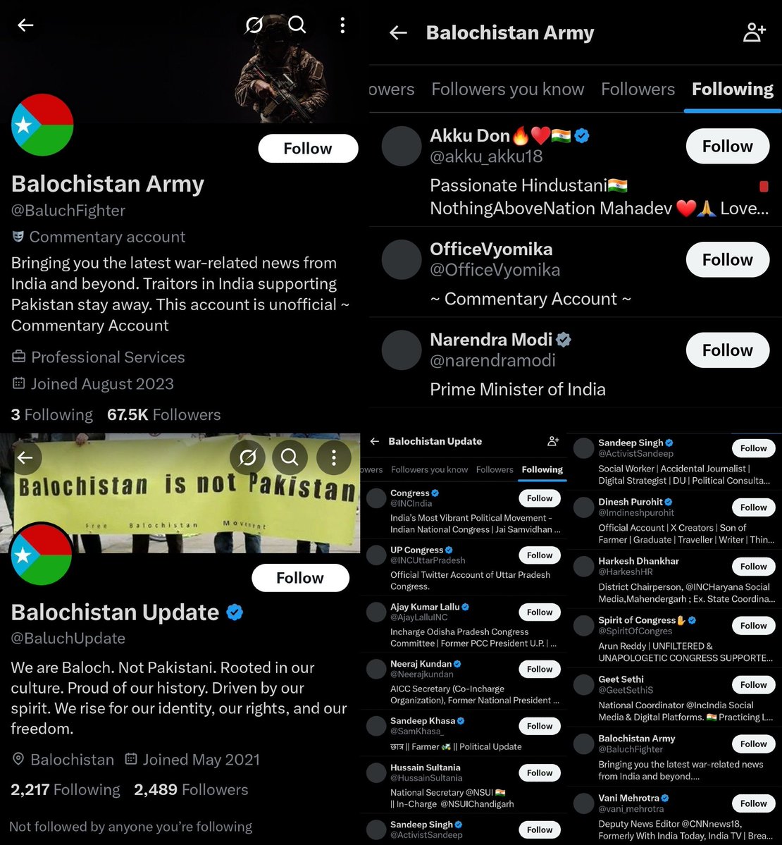 RivalScourge's tweet image. بھارت کو سیون سسٹرز، خالصتان، آسام، بہار سمیت اپنی کسی ریاست کی فکر نہیں جہاں علیحدگی پسند تحریکیں عروج پر ہیں لیکن ایک بلوچستان کی اتنی فکر لاحق ہے کہ BLA کے اکاؤنٹس دھڑا دھڑ بنا رہے ہیں 🤦🏻
#OperationBunyanulMarsoos #paf #pakarmy #baloch #india #modi