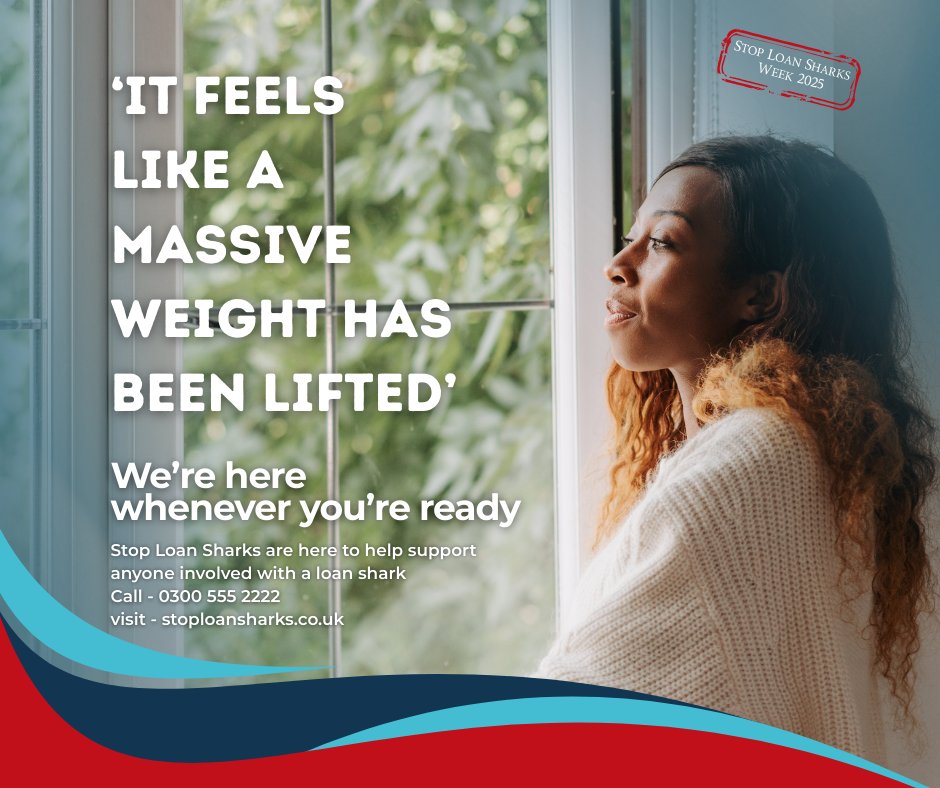 south_staffs's tweet photo. 📅 Stop Loan Sharks Week - May 19th to 25th
⌛ It can take months, or even years, to reach out for help with a loan shark debt, but when people do, the relief is real.
📞 You can call Stop Loan Sharks 24/7 on 0300 555 2222
#SupportNotPressure @SLSEngland https://t.co/EnbbCSZqo2