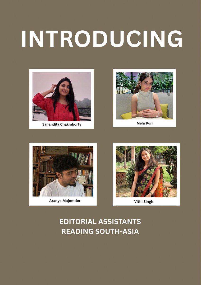 readingSAsia's tweet image. We are happy to announce our team of Editorial Assistants, comprising of undergraduate and postgraduate students from various institutions.
Please stay tuned for updates.