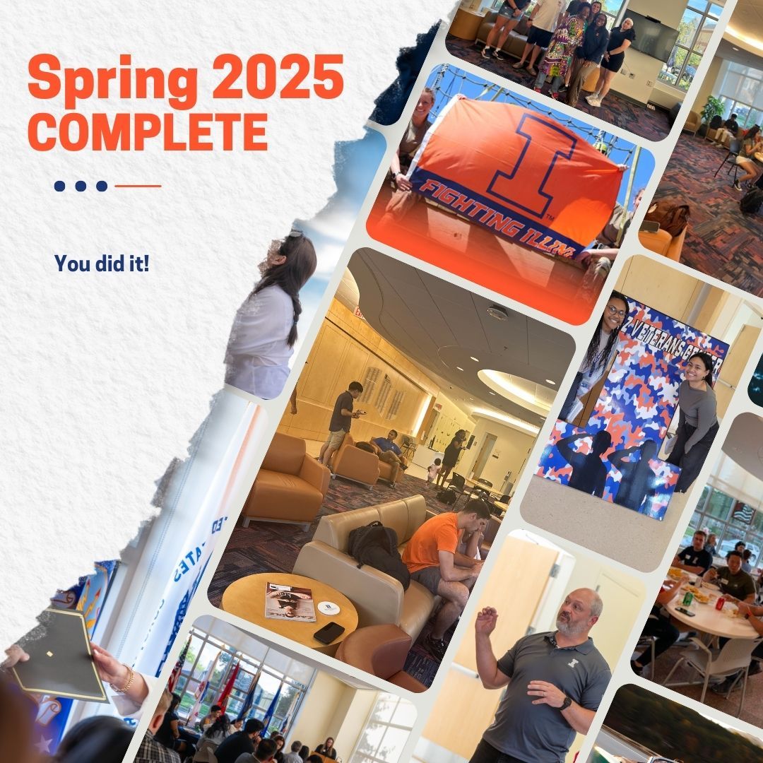 CVCatIllinois's tweet image. You made it through the Spring semester — and that’s no small feat.  We’re proud of you! 💙🧡

Taking a break this summer? Great. Still around campus? We’re here for you. 

📅 Book an appointment: outlook.office.com/owa/calendar/C… 

#IlliniStrong #SpringSuccess #VeteranSupport #ProudOfYou