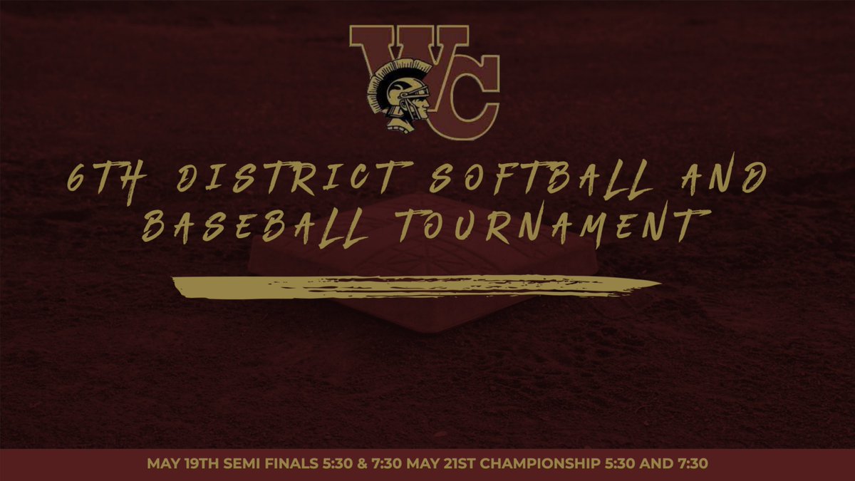 🏆 6th District Baseball &amp; Softball Tournament 🥎⚾
📍 Webster County High School
📅 May 19th 🕠5:30 PM &amp; 7:30 PM
📅 May 21st 🕠 5:30 PM &amp; 7:30 PM
Please Note:
🚫 No coaches cards
🚫 No student passes
🚫 No school IDs accepted