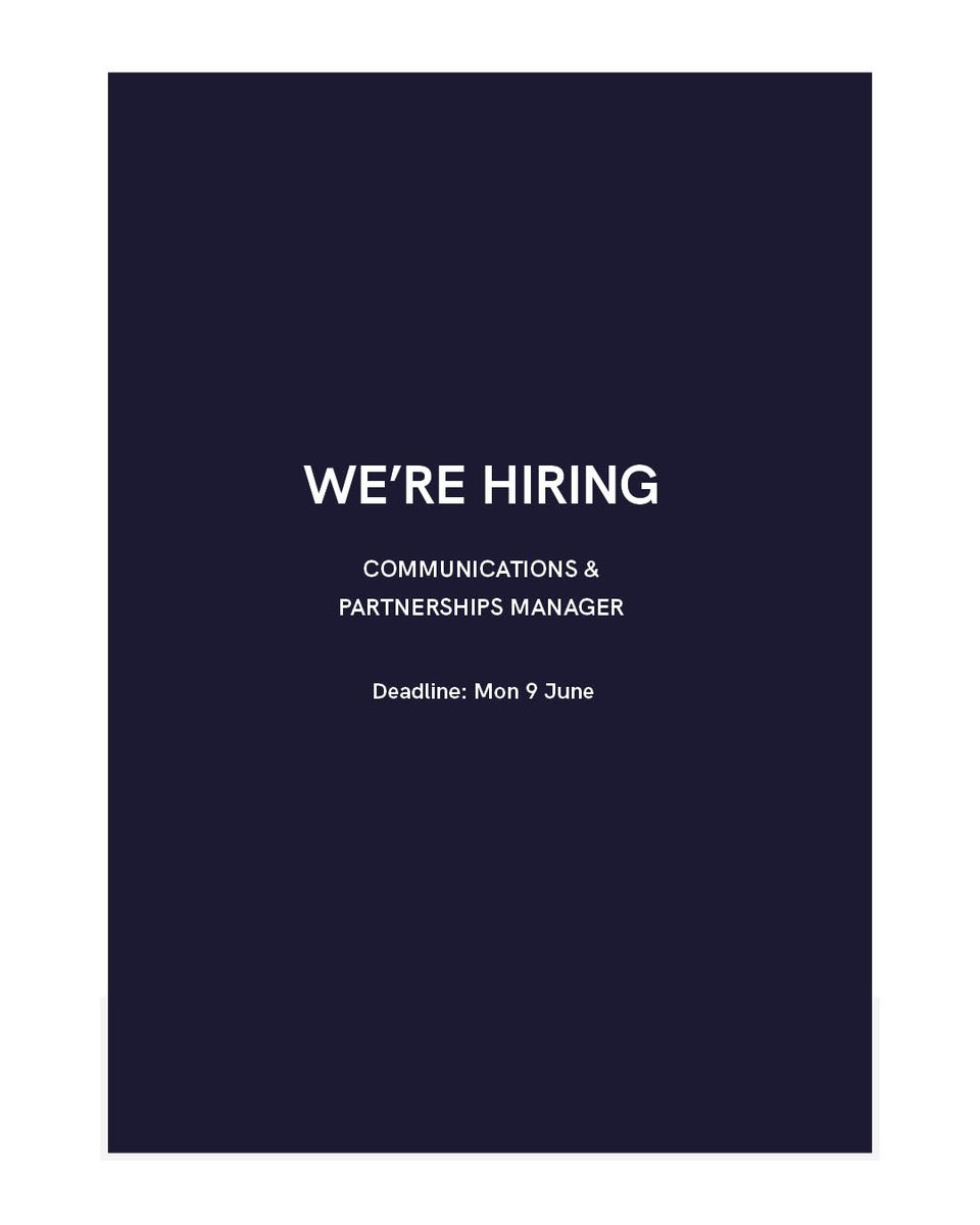 We’re looking for a Communications &amp; Partnerships Manager to lead marketing, brand and partnerships to support CDR’s growth. 

It's an exciting time for us as we build our community and programmes across the country. 

For more info x to apply: createdefinerelease.com/feature/jobs-c…