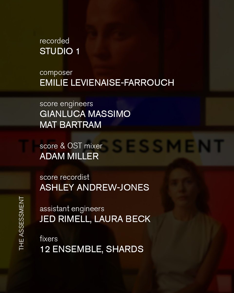 AIR (@airstudios) on Twitter photo In a not-so-distant future, the right to have a child unravels into a nightmare in âThe Assessmentâ. đ
Emilie Levienaise-Farrouchâs <a href="/EmilieLF1/">Emilie Levienaise-Farrouch</a> score was recorded by Gianluca Massimo and Mat Bartram @brummiemat in S1. Adam Miller <a href="/AdamatAIR/">Adam Miller</a> mixed the score & OST.
#AIRstudios In a not-so-distant future, the right to have a child unravels into a nightmare in âThe Assessmentâ. đ
Emilie Levienaise-Farrouchâs <a href="/EmilieLF1/">Emilie Levienaise-Farrouch</a> score was recorded by Gianluca Massimo and Mat Bartram @brummiemat in S1. Adam Miller <a href="/AdamatAIR/">Adam Miller</a> mixed the score & OST.
#AIRstudios