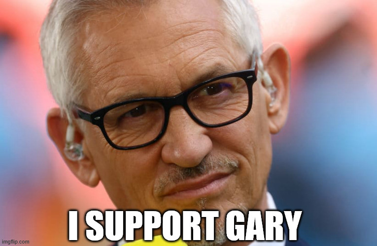 Petercoville's tweet photo. I support @GaryLineker for using his platform to speak out about Israel's brutal genocide in Gaza. #ImWithGary #ISupportGary https://t.co/4J0yAu62Ow