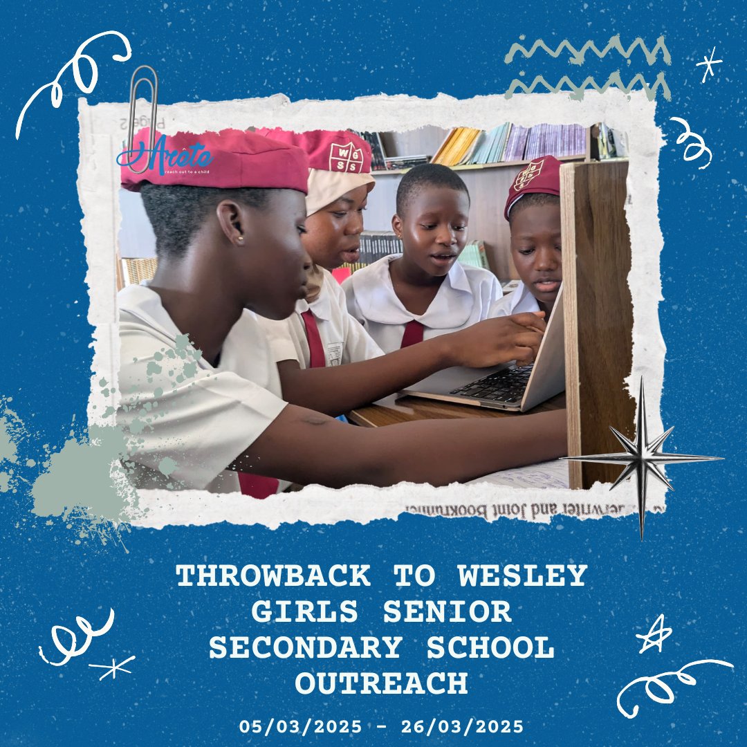 official_arete's tweet photo. Throwback to an amazing outreach at Wesley Girls Senior Secondary School 💻✨  
We introduced young minds to the magic of tech, and they LOVED it!  
Swipe to see the joy, the focus, the future.  
#TechForGood #AreteAfrica #GirlsInSTEM https://t.co/zxSrLXPDRs