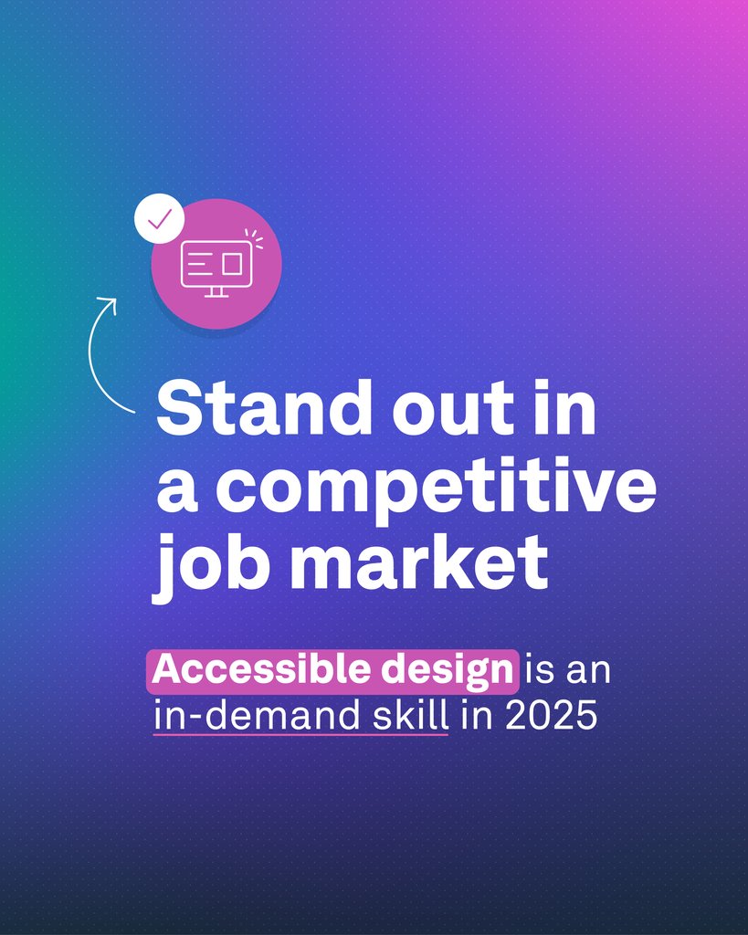 Want to stand out in a competitive job market? ⁠Learn more about becoming an accessibility designer today at the link here: l8r.it/DFvV ✨️
⁠
#ux #accessibility #DigitalAccessibility #EAA