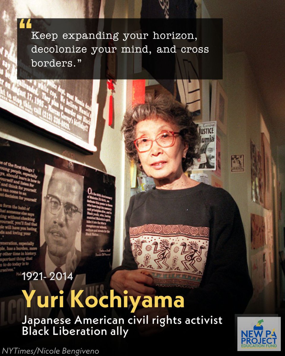 NPPEdFund's tweet image. We're continuing #AAPIHeritage month and #MarvelousWomanMonday by remembering Yuri Kochiyama (1921-2014) - civil rights activist and shining example of Black and Asian solidarity, and revolutionary love.⁠

Learn more about her:
youtube.com/watch?v=8EnxkG…