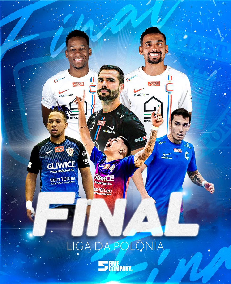 fivecompany's tweet photo. 𝙁𝙞𝙣𝙖𝙡 𝙙𝙚𝙛𝙞𝙣𝙞𝙙𝙖! 🇵🇱 🏆

É o #timefive bem representado na final da Liga da Polônia! De um lado o Piast Gliwice com Edgar Varela e Vini Lanza, do outro lado o Constract Lubawa de Pedrinho, João Miguel, Everton e Pedro Pereira
#fivecompany #familiafivecompany #futsal https://t.co/BQ9bFBpc0h
