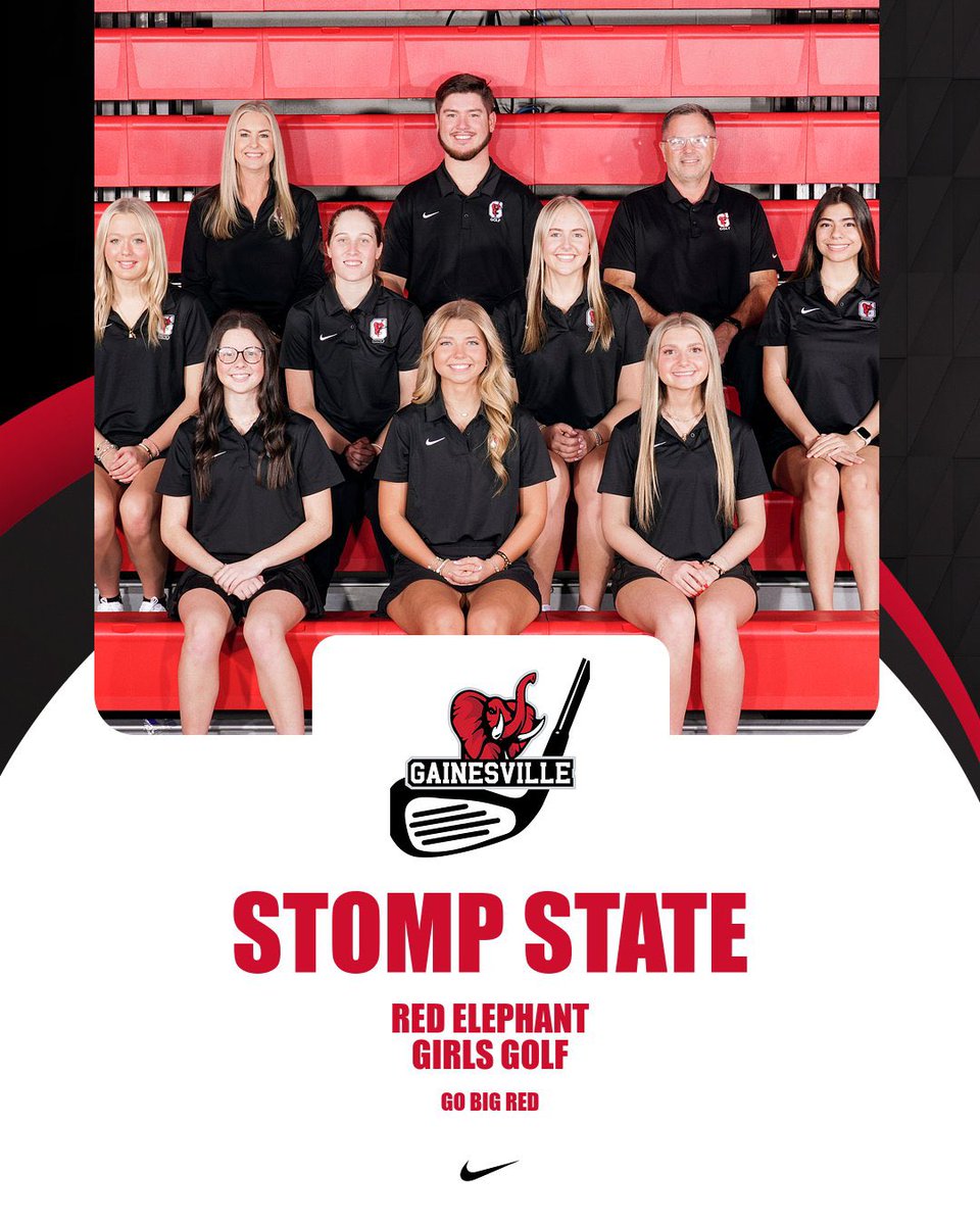 🔴🐘 girls golf competes for the today at Sea Island Retreat Golf Course in the Red Elephants final athletic event of the year. Prentice McGarvey tees off at 9:18, followed by Averie Allen, Ragan Allgood, Clare Gaddy, and Harper Orr. #StomptheLinks ladies and #GoBigRed