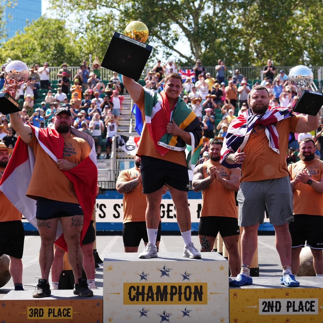 BoxingsaR's tweet image. 👑 History made!

South Africa’s Rayno Nel is officially the World’s Strongest Man 2025 - the first African to ever claim the title!

Rayno’s incredible victory is a testament to sheer strength, discipline, and determination.

A monumental win for Mzansi and the continent!

🥊🇿🇦