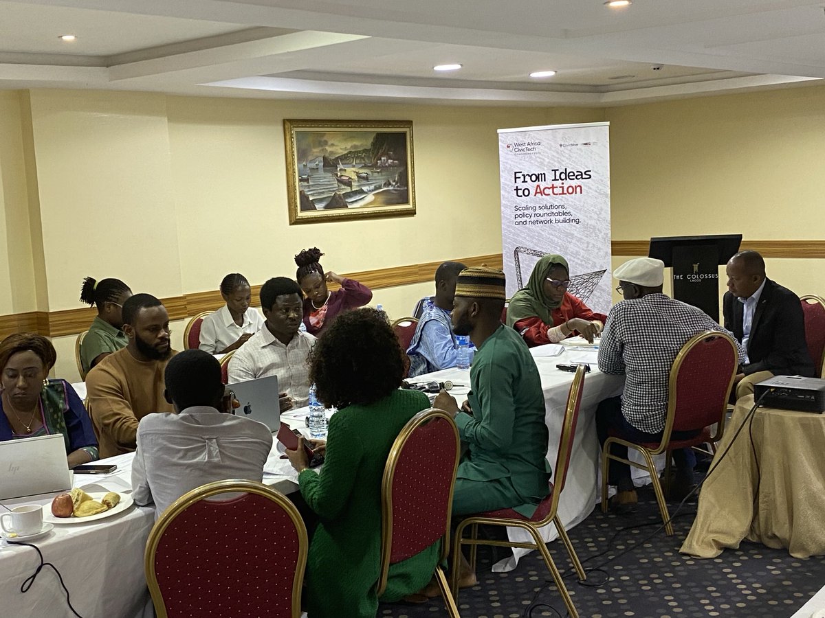 jogbosky's tweet photo. #Hack4Democracy #kickoff   ⁦@CivicHive⁩ #WACCIVICTECH2025 - From Ideas to Action :Scaling Solutions, Policy Roundtables and network building ⁦@BudgITng⁩ ⁦@NEDemocracy⁩ https://t.co/lgLrvEiRSt