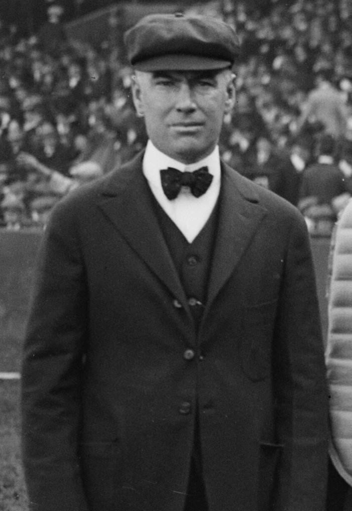 Raised in Concordia and a student of James Naismith’s at KU, Ernest Quigley umpired 24 years in the National League.  He umpired six World Series, including the infamous 1919 Series.  Quigley also officiated football, basketball and the 1936 Olympics. ksbaseballhof.com
