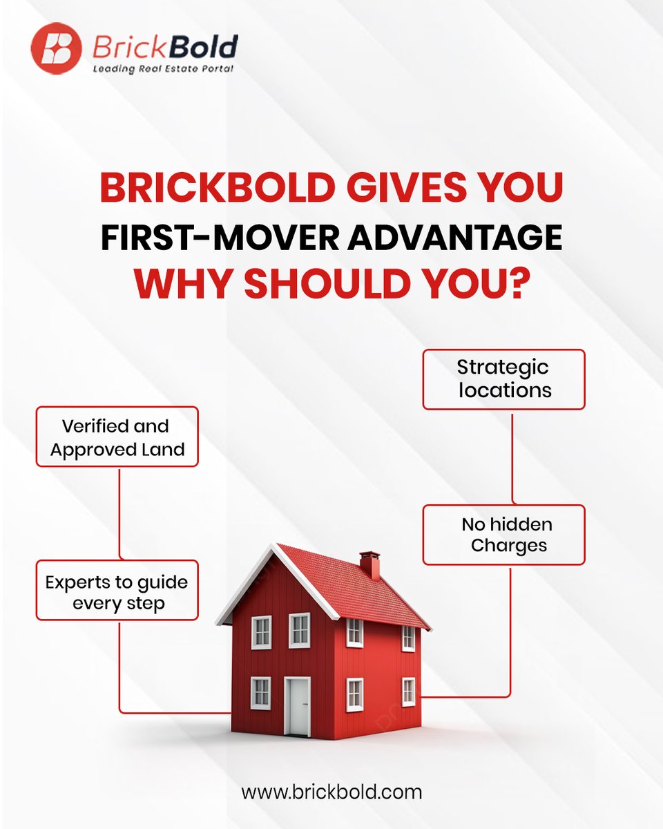 BrickBold's tweet photo. 🏡 Why choose BrickBold?

✅ Verified &amp; Approved Land
✅ Strategic Locations
✅ No Hidden Charges
✅ Expert Guidance Every Step

With BrickBold, you don’t just invest — you secure your future.

🔗 https://t.co/Uk2OXoncuj

#BrickBold #RealEstateIndia #LandInvestment https://t.co/boK2MbaASc