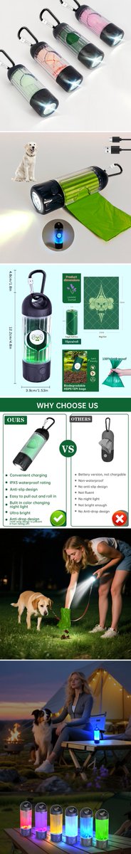 tanxuemeigx's tweet image. Rechargeable Dog Poop Bag Dispenser With Safety LED Flashlight, Pet Waste Bag Holder with Carabiner Clip

#poopbag #poopbagdispenser #ledflashlight #petwastebag #wastebagholder #carabiner