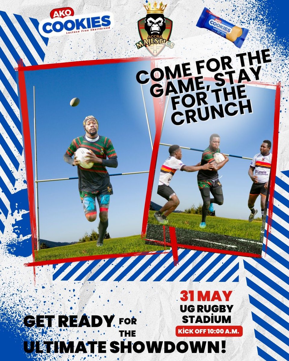 ako_cookies's tweet image. AKO Cookies is proud to power the next Accra Majestics Rugby Tournament ! 💥🏉

Expect raw energy, and a Tasty Bite of Energy to keep players and fans fueled all day long💪
#Akocookies  #Energy #Energyfuel #rugby #Accramajestics #GhanaRugbyUnion #MajesticsMoveDifferent