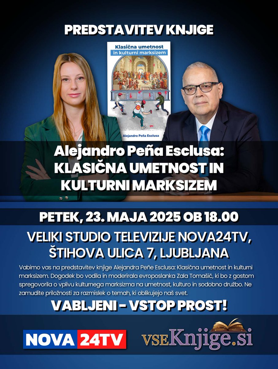 Boris Tomašič (@nemarambutlov) on Twitter photo Vabljeni v petek predstavitev knjige Klasična umetnost in kulturni marksizem z avtorjem <a href="/PenaEsclusa/">A. Peña Esclusa</a> . Vabljeni v petek predstavitev knjige Klasična umetnost in kulturni marksizem z avtorjem <a href="/PenaEsclusa/">A. Peña Esclusa</a> .