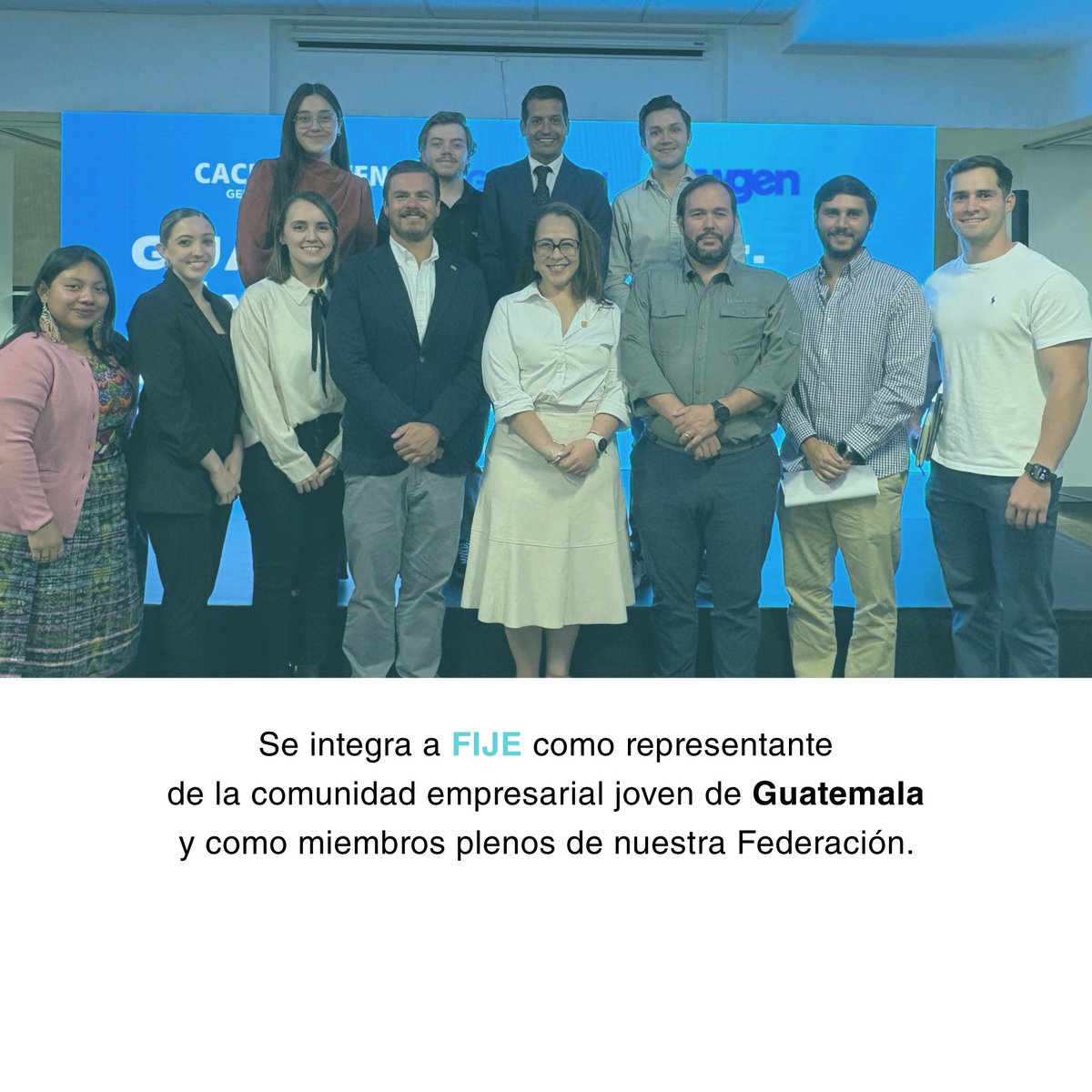 FIJEmpresarios's tweet photo. ¡Damos la bienvenida a @CACIFGuatemala como miembro pleno de @FIJEmpresarios!
El sector privado joven de Guatemala se integra a la red empresarial iberoamericana que impulsa el liderazgo, la libre empresa y el desarrollo.

#FIJE #CACIF #JuventudEmpresaria https://t.co/1DE4Lw06L3