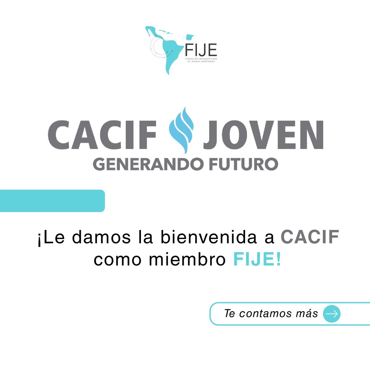 FIJEmpresarios's tweet photo. ¡Damos la bienvenida a @CACIFGuatemala como miembro pleno de @FIJEmpresarios!
El sector privado joven de Guatemala se integra a la red empresarial iberoamericana que impulsa el liderazgo, la libre empresa y el desarrollo.

#FIJE #CACIF #JuventudEmpresaria https://t.co/1DE4Lw06L3