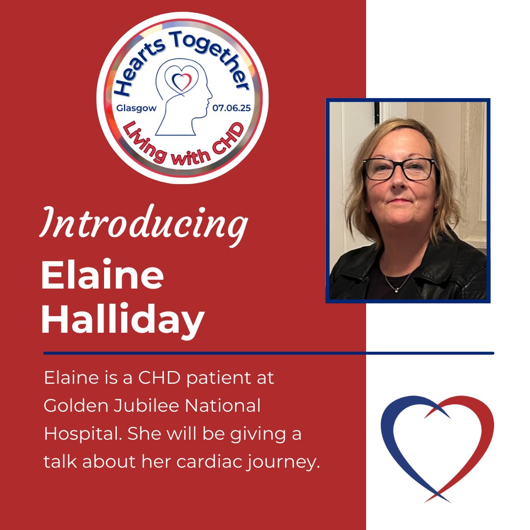 It's time to announce our 3rd speaker for our Hearts Together event. Introducing Elaine Halliday, a CHD patient who will be giving a talk about her own cardiac journey.