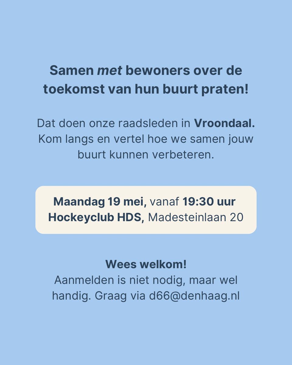 Wees er vanavond bij in Vroondaal!
