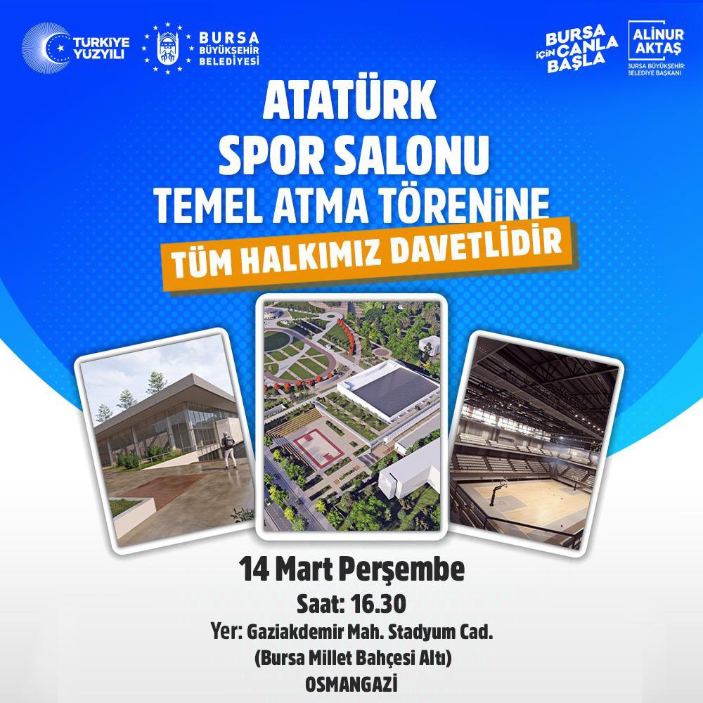 Sözde temel atma törenlerine bir yenisi daha eklendi.
Hazır projeye törenle başlamak, malesef yeni yönetimin alışkanlığı haline geldi.
Başkanlığım döneminde Mimarlar Odası’nın açtığı proje yarışmasında birinci seçilen proje ile Atatürk Spor Salonu’nun temel atma törenini