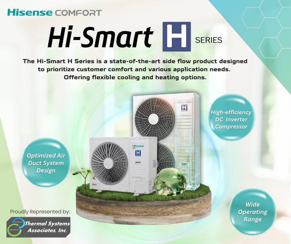 Thermal Systems Associates, Inc (@thermalsainc) on Twitter photo The Hi-Smart H Series has all the power to provide you with a truly comfortable environment—so you can enjoy a smarter, brighter and cooler life.
For more information, please contact us at quotes@thermalsa.com
#hisensecomfort #hvac #thermalsa #electrification #vrf #hseries The Hi-Smart H Series has all the power to provide you with a truly comfortable environment—so you can enjoy a smarter, brighter and cooler life.
For more information, please contact us at quotes@thermalsa.com
#hisensecomfort #hvac #thermalsa #electrification #vrf #hseries