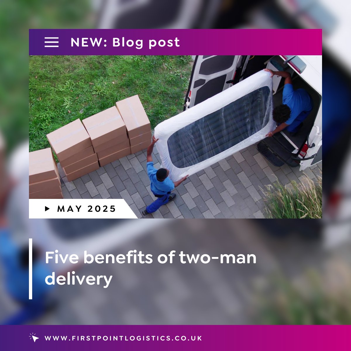 🚛 Why choose two-man delivery?

From heavy items to high-value goods, two-man delivery adds professionalism, care, and efficiency to your logistics.

We’ve just published a blog – including when and why your business should consider it.

firstpointlogistics.co.uk/blog/five-bene…