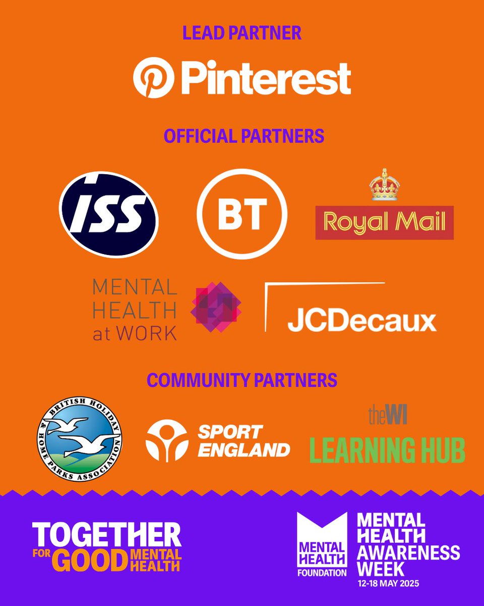 Mental Health Awareness Week wouldn’t be possible without the support of our incredible partners. 💜

A huge thank you to our partners who have helped us reach millions of people, bringing the whole UK together to focus on good mental health and celebrate the power of community.