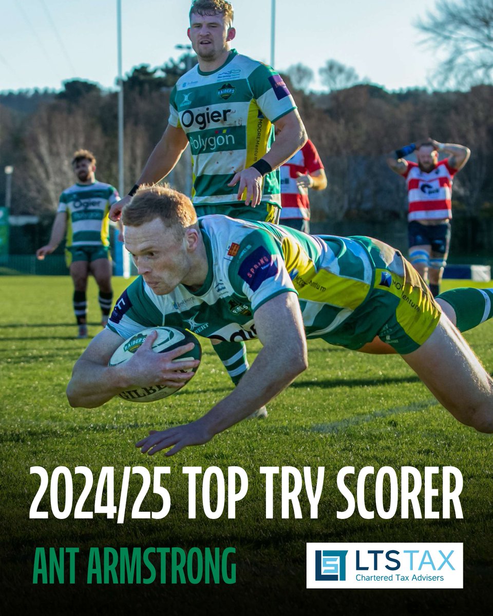 This seasons top try scorer goes to Ant Armstrong! 👏

🤩 | Ant scored a total of 27 tries, making him the top try scorer of the National 2 East league for the 2024/25 season.

🇬🇬 | Ant in sponsored by LTS Tax.

📸 | Guernsey Sport Photography

Well done Ant 👏