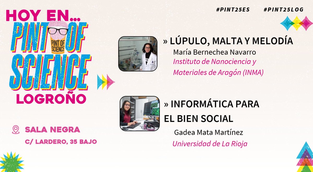 Jesus Berenguer (@chuchibe) on Twitter photo Hoy es el día!! Comienza Pint of Science!!! A las siete en <a href="/LaSalaNegra/">Sala Negra</a> para disfrutar con Gadea Mata de <a href="/unirioja/">Universidad de La Rioja</a> y María Bernechea de <a href="/ARAID_ES/">ARAID</a>!! No faltéis!! <a href="/pintofscienceES/">Pint of Science ES</a> #pint25ES #pint25LOG <a href="/RSEQUIMICA/">RSEQ</a> <a href="/InstitutoIER/">IER</a> Hoy es el día!! Comienza Pint of Science!!! A las siete en <a href="/LaSalaNegra/">Sala Negra</a> para disfrutar con Gadea Mata de <a href="/unirioja/">Universidad de La Rioja</a> y María Bernechea de <a href="/ARAID_ES/">ARAID</a>!! No faltéis!! <a href="/pintofscienceES/">Pint of Science ES</a> #pint25ES #pint25LOG <a href="/RSEQUIMICA/">RSEQ</a> <a href="/InstitutoIER/">IER</a>