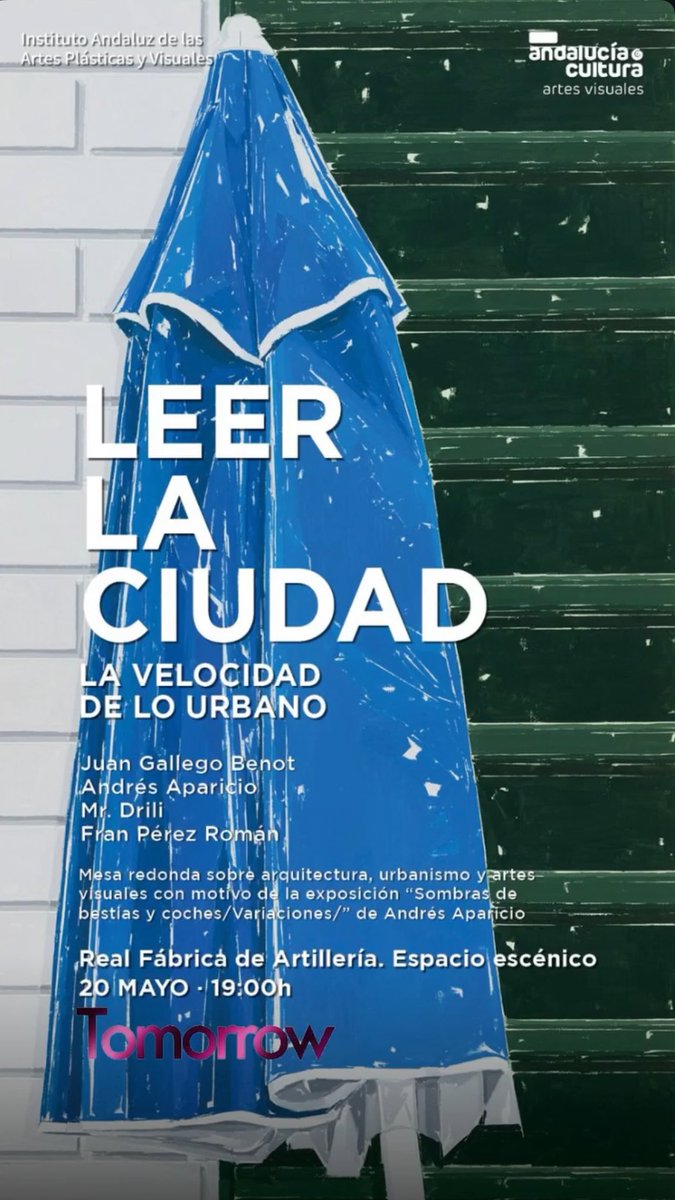 Mañana hablamos de la ciudad y sus ritmos en la Fábrica de Artillería de Sevilla. ¡Nos vemos a las 19:00!