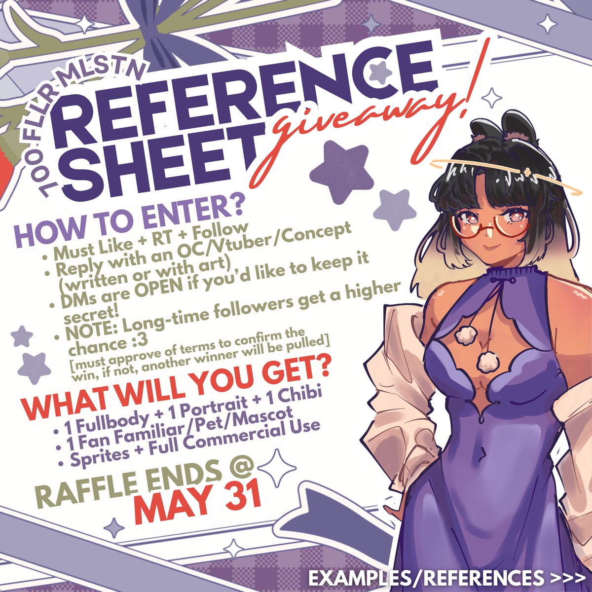 m1r1nm00n's tweet image. Reference Sheet #artgiveaway ! ✧˖°.
- back @ it again with some free art~

How to Enter💌
✿ Must ♡/↻/Follow
✿ Reply your OC/VTuber/Concept (written/art)

Ends @ May 31!
✦ Goodluck My Moonpies! (˶ᵔ ᵕ ᵔ˶)