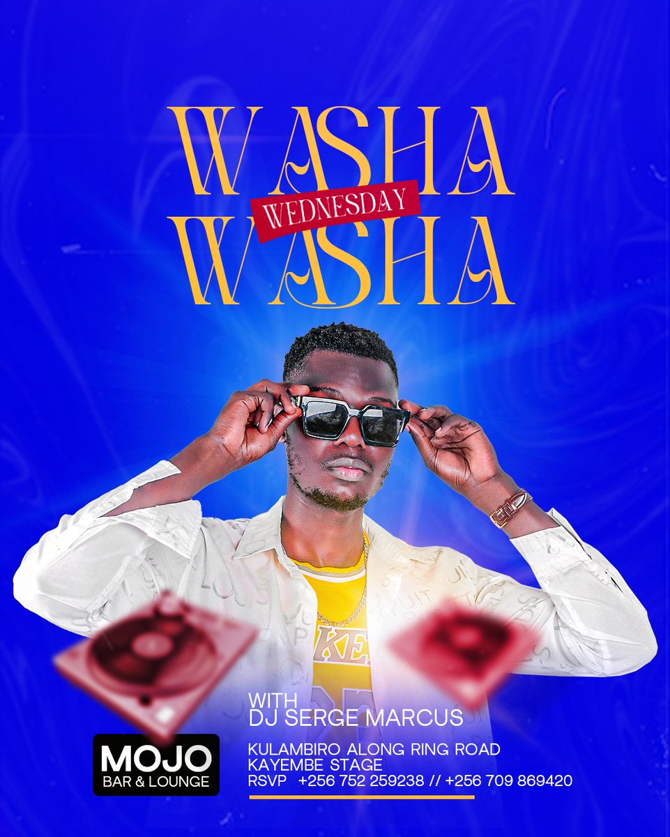 Every Wednesday we at Mojo bar and lounge kulambiro for the washa washa wednesdays..with me @djsergemarcus