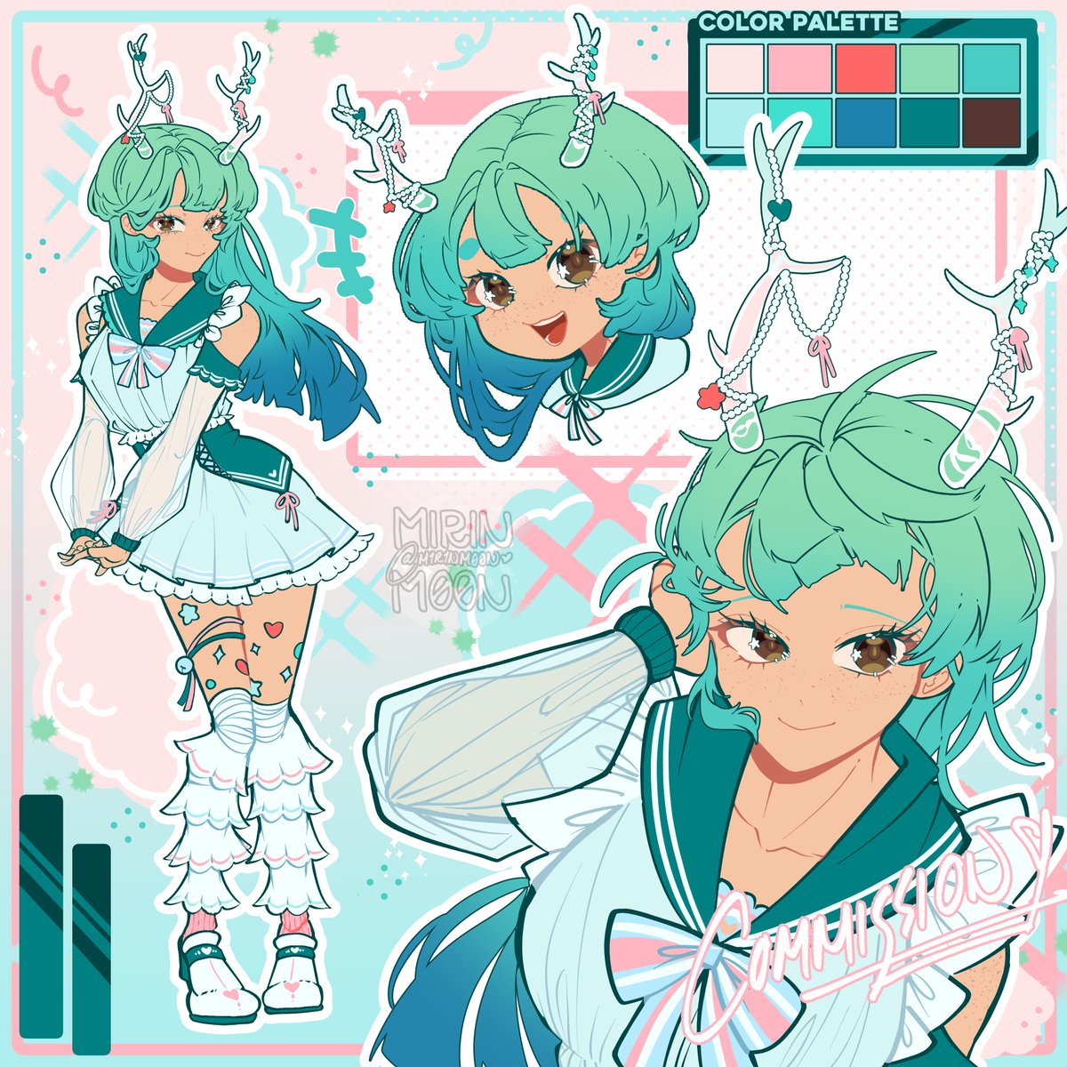 m1r1nm00n's tweet image. Reference Sheet #artgiveaway ! ✧˖°.
- back @ it again with some free art~

How to Enter💌
✿ Must ♡/↻/Follow
✿ Reply your OC/VTuber/Concept (written/art)

Ends @ May 31!
✦ Goodluck My Moonpies! (˶ᵔ ᵕ ᵔ˶)