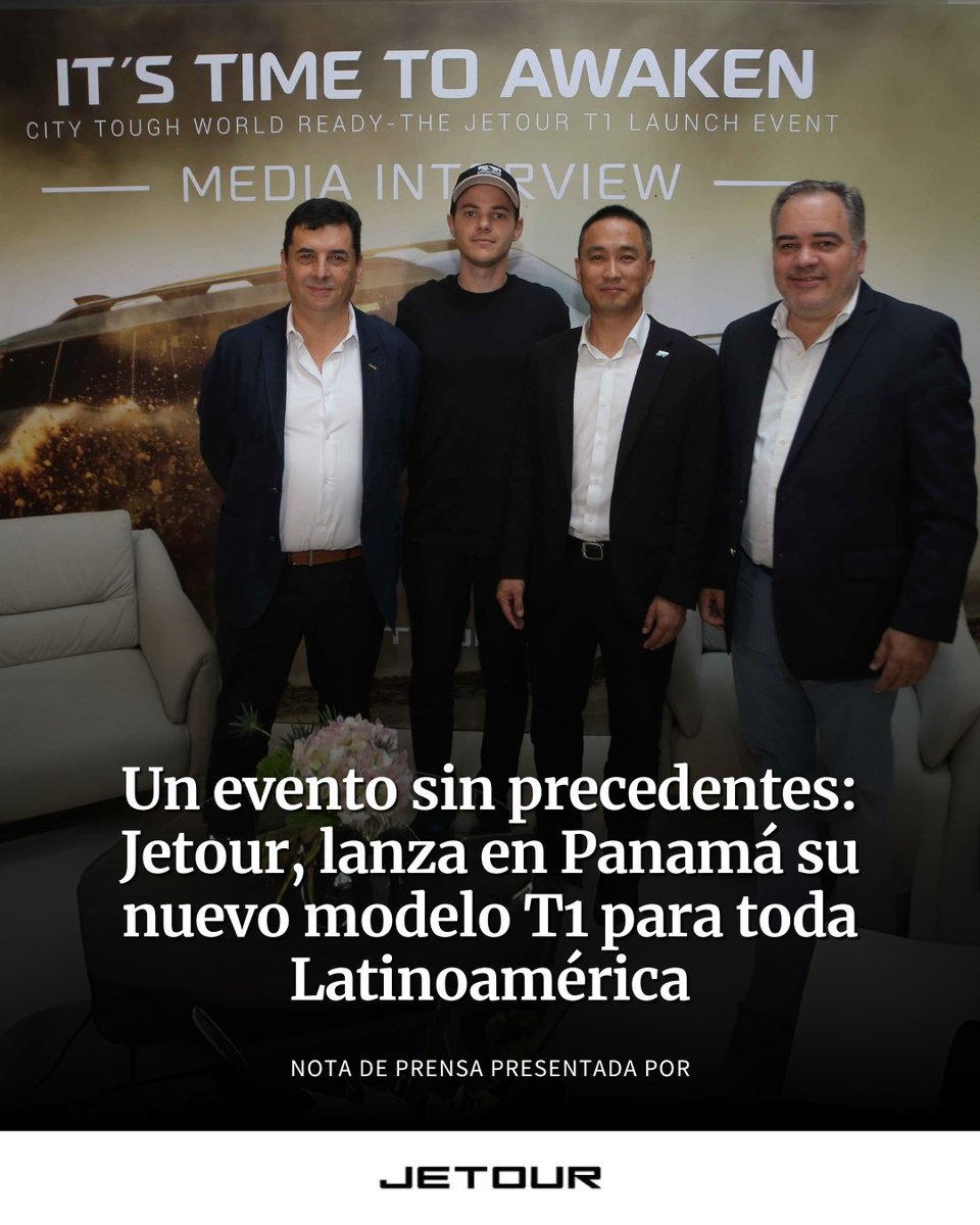 Jetour, reconocida marca automotriz parte del poderoso grupo Chery Holding Group, y representada en Panamá por Petromotors, llevó a cabo el lanzamiento oficial del Jetour T1.

Más información en la #NotadePrensa presentada por JETOUR Panamá
prensa.com/notas-de-prens…