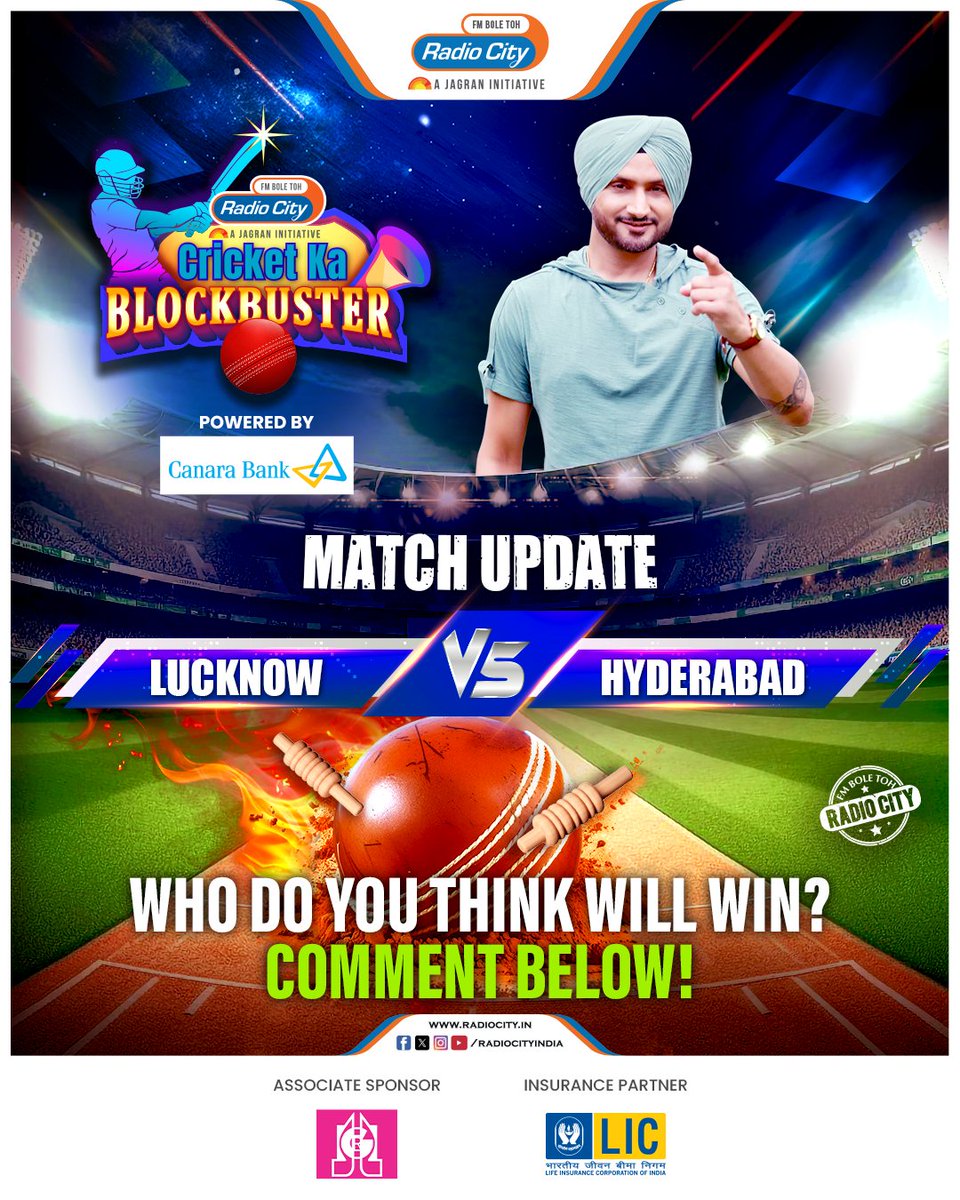 radiocityindia's tweet photo. ๐ฅ Lucknow faces a must-win scenario ๐ช Hyderabad looks to end their season on a high ๐ฏ
Can Lucknow rise to the occasion? ๐
Tell us in the comments! ๐ฌ
.
.
.
.
#LucknowVsHyderabad #CricketKaBlockbuster #100DaysOfCricket #RadioCity https://t.co/bQyyocRgMH