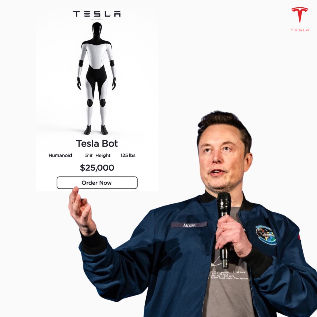 muskonomy's tweet image. 🚨 Elon Musk: Tesla Optimus will cost $20K–$25K💰

Cheaper than most cars. Works 24/7.
Who’s placing an order? 👇