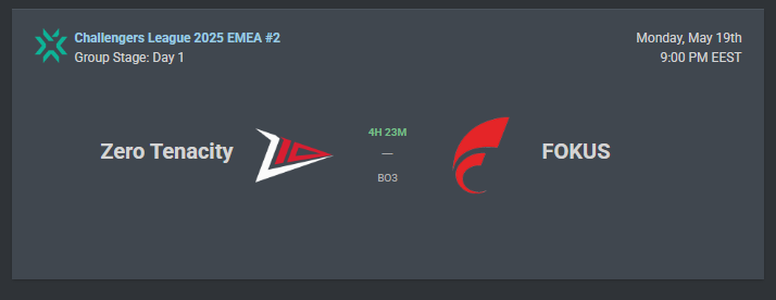 Match day vs <a href="/Z10esports/">Z10 Esports</a> , around 19-20 CET. 

Glad to be back for officials after not being able to attend the last LAN finals with the boys. 

We should be very well prepared for this tournament and we are ready and excited to take on new opponents this time.