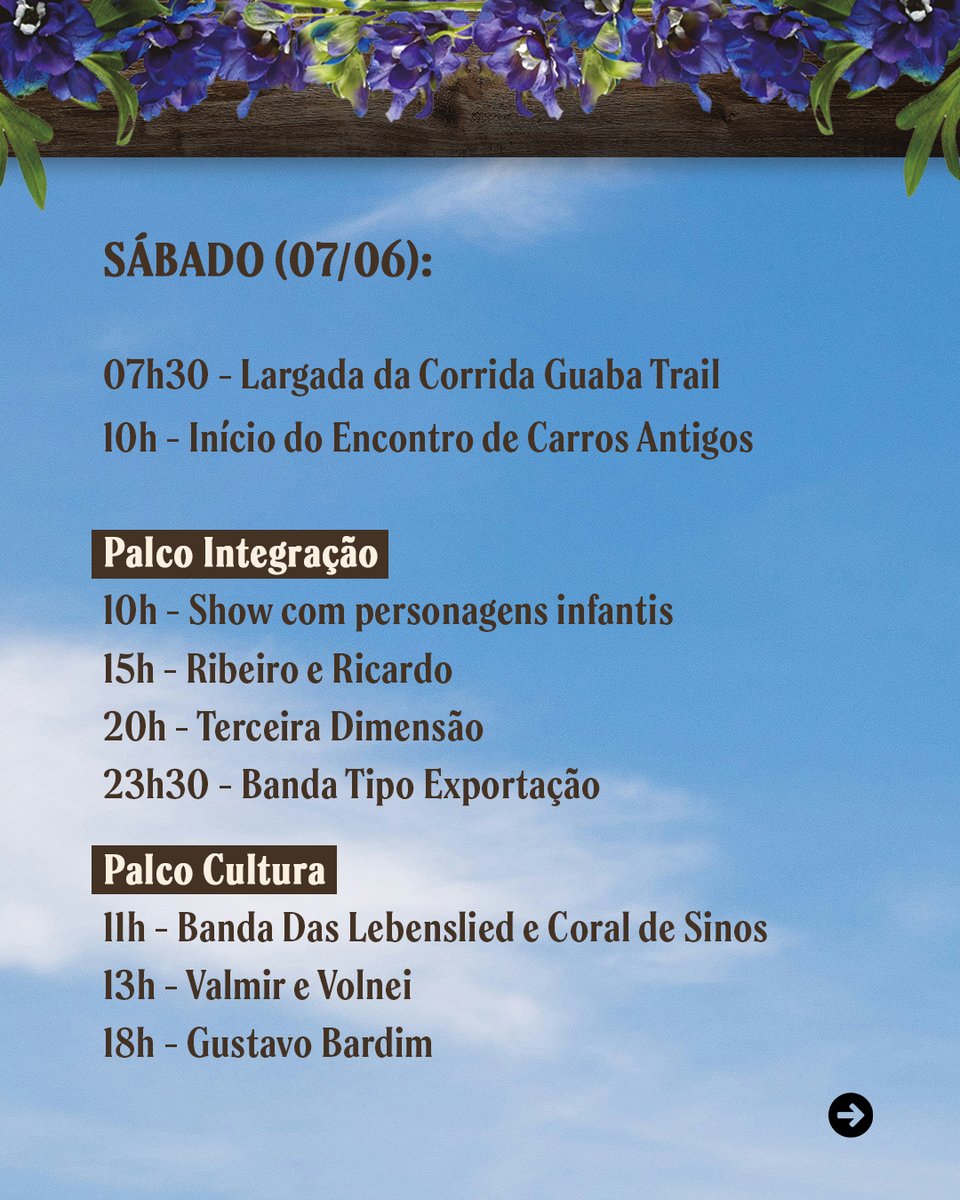 GuabiTur's tweet photo. Venha para 10ª Festa da Integração de #Guabiruba !
#Turismo #Cultura #Festa #ValeEuropeu #SantaCatarina #Tradição https://t.co/lYsl0jP9OB
