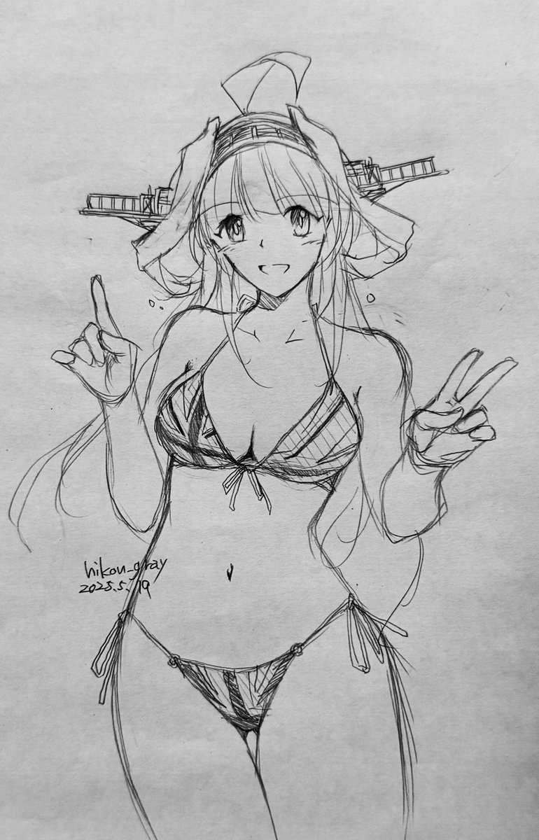 hikou_gray's tweet image. 春イベのあとリチャード堀にかまけてたら金剛ちゃんの進水日イラストが流れてきたのを見て慌てる糞提督です
すまん金剛
#艦これ12周年 #金剛