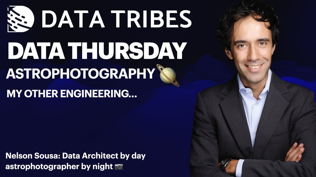 Ritter_Alex's tweet image. 🎙️ Speaker Reveal #2: Nelson Sousa
Data Architect by day, astrophotographer by night! 🌌
His talk?

💡 “Astrophotography: My Other Engineering”
Expect: Optics, AI, Docker, C++, starlight… and strange interference near the airport ✈️📡

#DataThursday #Astrophotography #AI
