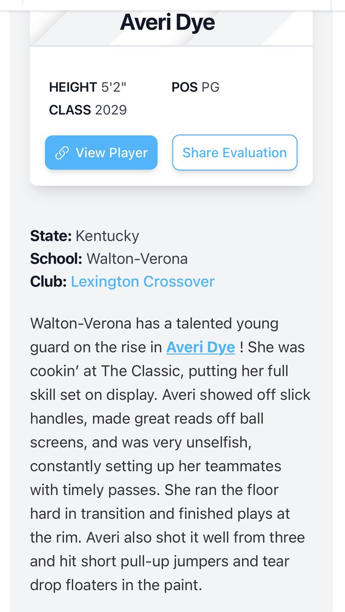 Averi Dye (@averidye) on Twitter photo Thank you <a href="/PGHAkeem/">Akeem Webb</a> and <a href="/PGHKentucky/">Prep Girls Hoops Kentucky</a> for the awesome write up! I appreciate it so much!!!
<a href="/LexCrossover/">πππ±π’π§π ππ¨π§ ππ«π¨π¬π¬π¨π―πr @UANextGHoops</a> <a href="/CoachJSASmith/">Coach Joshua Smith</a> <a href="/JBrandonhz/">Coach Brandon Hughes</a> <a href="/MJHoopsTraining/">Matt Jones</a> <a href="/TA32ksu/">ProlificskillsTrainingTA</a> <a href="/pgh_lisa/">PrepGirlsHoopsLisa</a> <a href="/riseupsports1/">Rise Up Sports Media</a> <a href="/alyxwhite_/">Alyx White</a> <a href="/vaughtsviews/">Vaughts' Views</a> Thank you <a href="/PGHAkeem/">Akeem Webb</a> and <a href="/PGHKentucky/">Prep Girls Hoops Kentucky</a> for the awesome write up! I appreciate it so much!!!
<a href="/LexCrossover/">πππ±π’π§π ππ¨π§ ππ«π¨π¬π¬π¨π―πr @UANextGHoops</a> <a href="/CoachJSASmith/">Coach Joshua Smith</a> <a href="/JBrandonhz/">Coach Brandon Hughes</a> <a href="/MJHoopsTraining/">Matt Jones</a> <a href="/TA32ksu/">ProlificskillsTrainingTA</a> <a href="/pgh_lisa/">PrepGirlsHoopsLisa</a> <a href="/riseupsports1/">Rise Up Sports Media</a> <a href="/alyxwhite_/">Alyx White</a> <a href="/vaughtsviews/">Vaughts' Views</a>