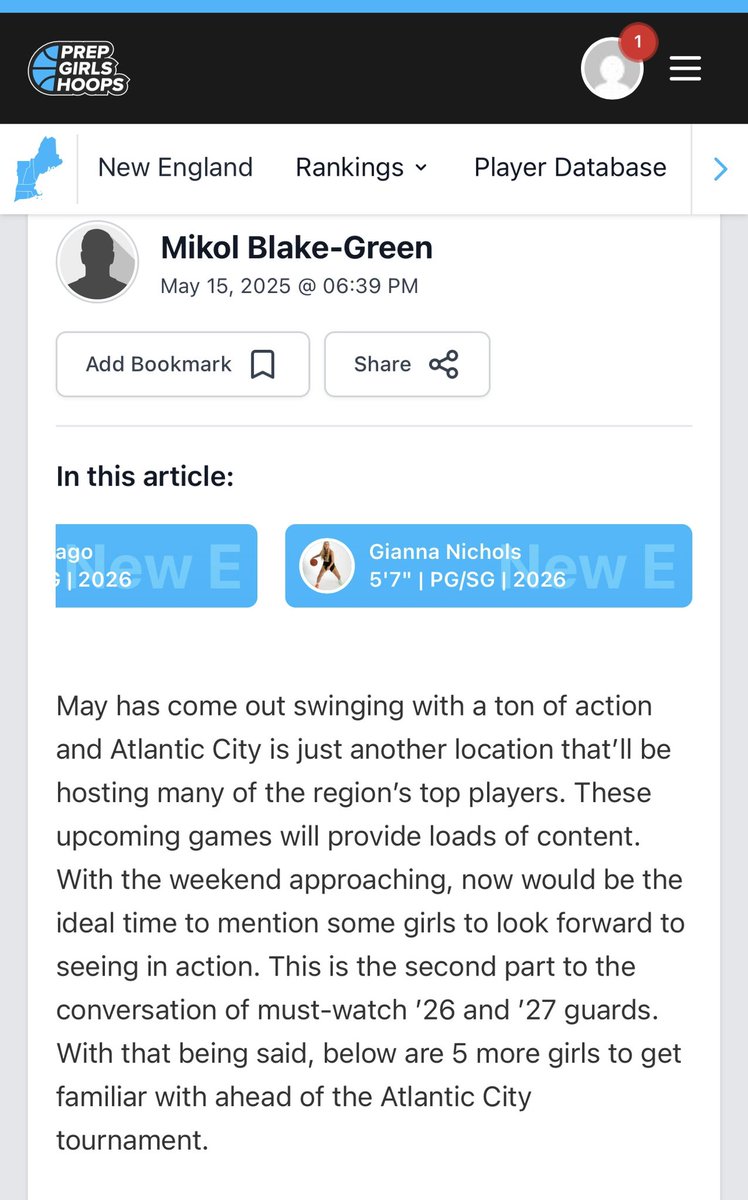 Gianna Nichols (@giannamnichols) on Twitter photo Thank you <a href="/PGHNewEngland/">Prep Girls Hoops New England</a> for naming me a must-watch 2026 guard in Atlantic City. I appreciate the article! <a href="/BayStateJags/">Bay State Jaguars</a> <a href="/JagsRecruiting/">Bay State Jaguars Recruiting</a> <a href="/LaurieBollin/">LAURIE BOLLIN</a> <a href="/mrodrigues423/">Matt Rodrigues</a> <a href="/CoachTyMosley/">Coach Tyreik Mosley</a> <a href="/SGgirlshoops/">St. George's School Girls Basketball</a> <a href="/NEPSGBCA/">NEPSGBCA</a> Thank you <a href="/PGHNewEngland/">Prep Girls Hoops New England</a> for naming me a must-watch 2026 guard in Atlantic City. I appreciate the article! <a href="/BayStateJags/">Bay State Jaguars</a> <a href="/JagsRecruiting/">Bay State Jaguars Recruiting</a> <a href="/LaurieBollin/">LAURIE BOLLIN</a> <a href="/mrodrigues423/">Matt Rodrigues</a> <a href="/CoachTyMosley/">Coach Tyreik Mosley</a> <a href="/SGgirlshoops/">St. George's School Girls Basketball</a> <a href="/NEPSGBCA/">NEPSGBCA</a>
